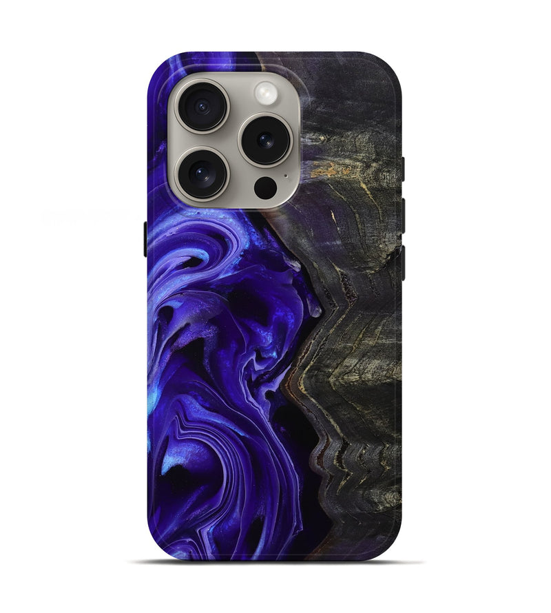 iPhone 16 Pro Wood Live Edge Phone Case - Jami (Purple, 801747)