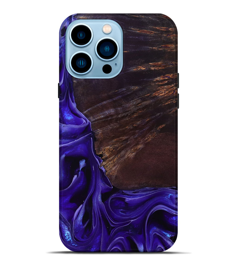 iPhone 14 Pro Max Wood Live Edge Phone Case - Ezrah (Purple, 801748)