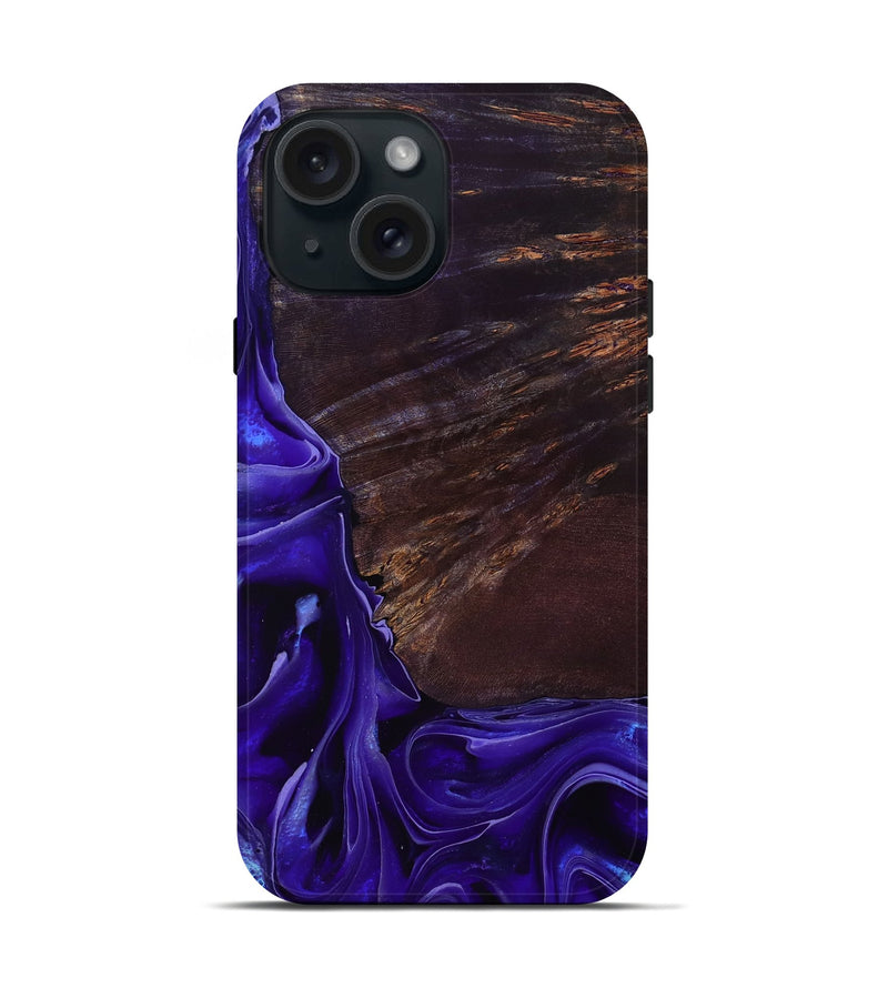 iPhone 15 Wood Live Edge Phone Case - Ezrah (Purple, 801748)