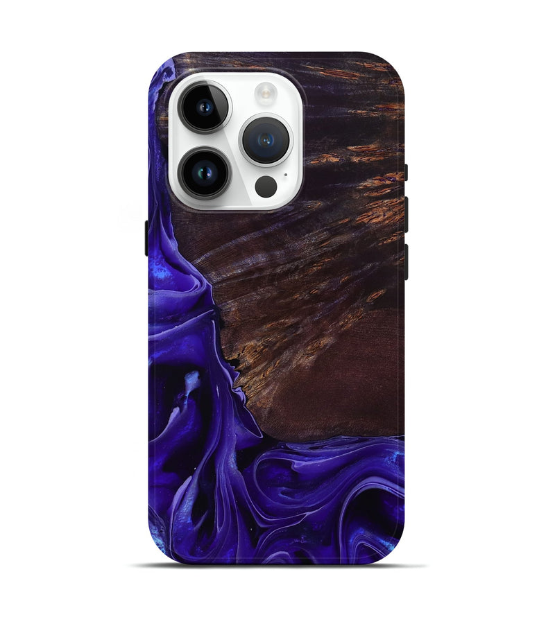 iPhone 15 Pro Wood Live Edge Phone Case - Ezrah (Purple, 801748)