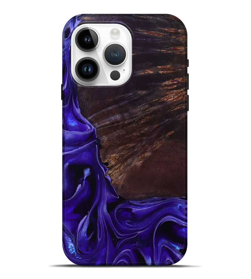 iPhone 15 Pro Max Wood Live Edge Phone Case - Ezrah (Purple, 801748)