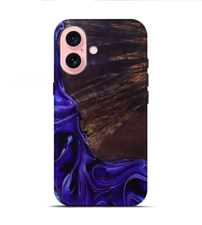 iPhone 16 Wood Live Edge Phone Case - Ezrah (Purple, 801748)