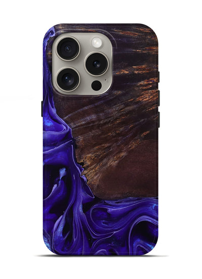 iPhone 16 Pro Wood Live Edge Phone Case - Ezrah (Purple, 801748)