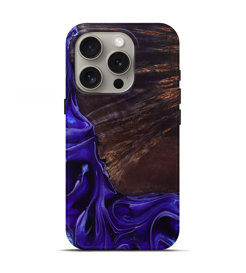 iPhone 16 Pro Wood Live Edge Phone Case - Ezrah (Purple, 801748)