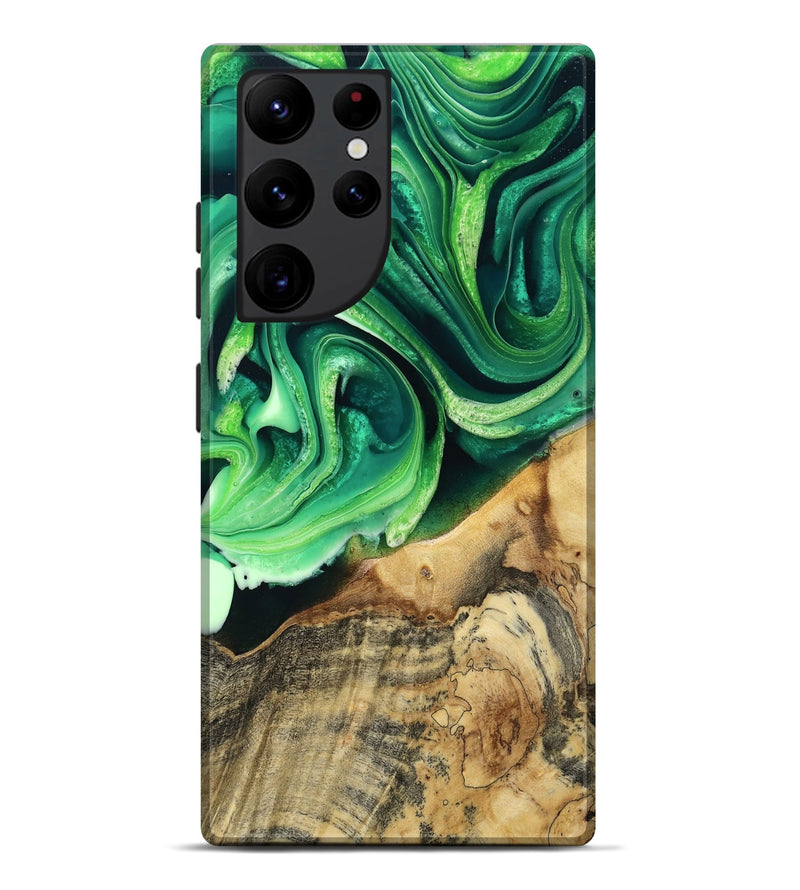 Galaxy S22 Ultra Wood Live Edge Phone Case - Wade (Green, 801749)