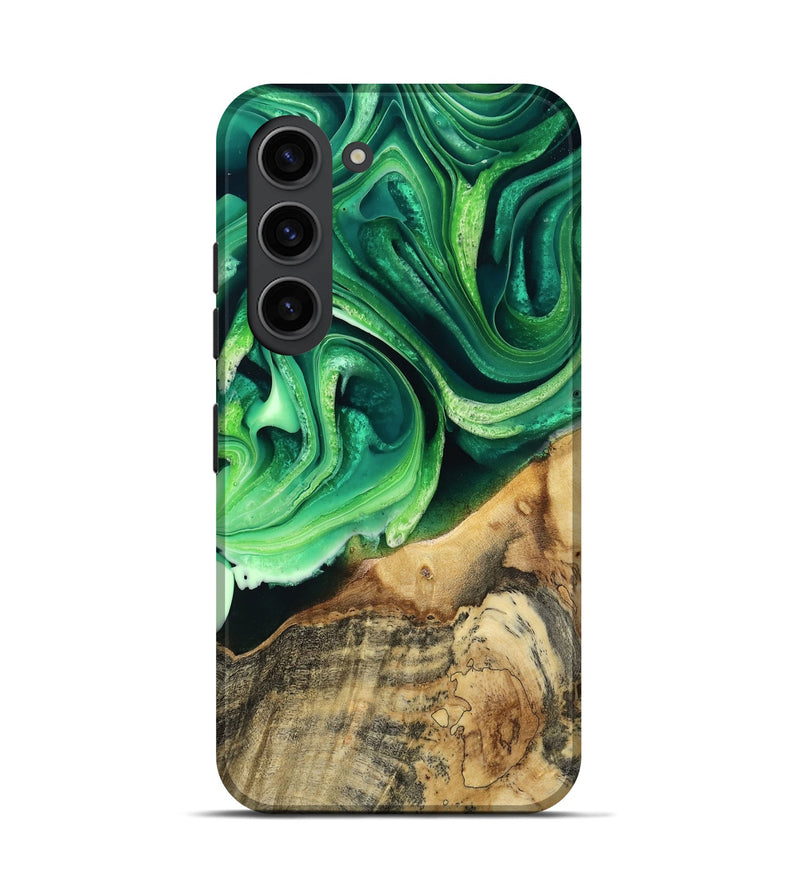 Galaxy S23 Wood Live Edge Phone Case - Wade (Green, 801749)