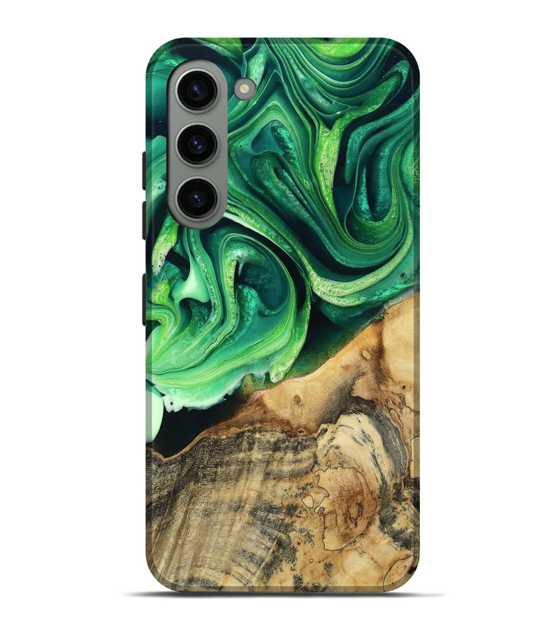 Galaxy S23 Plus Wood Live Edge Phone Case - Wade (Green, 801749)