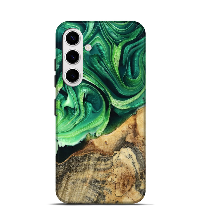 Galaxy S25 Wood Live Edge Phone Case - Wade (Green, 801749)