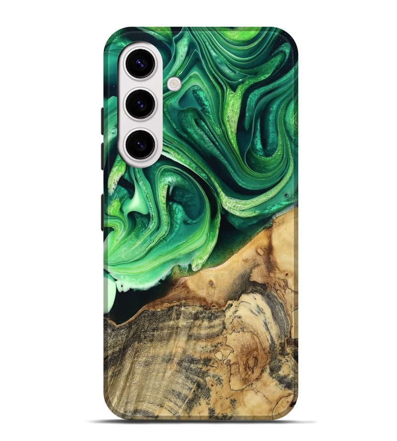 Galaxy S25 Plus Wood Live Edge Phone Case - Wade (Green, 801749)
