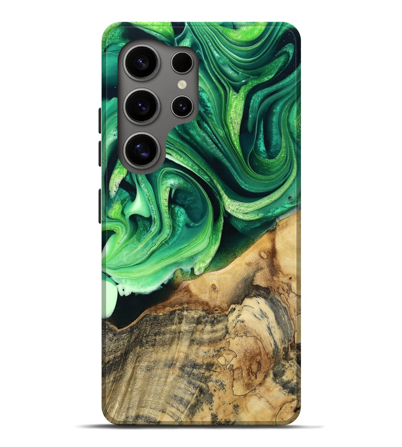 Galaxy S25 Ultra Wood Live Edge Phone Case - Wade (Green, 801749)