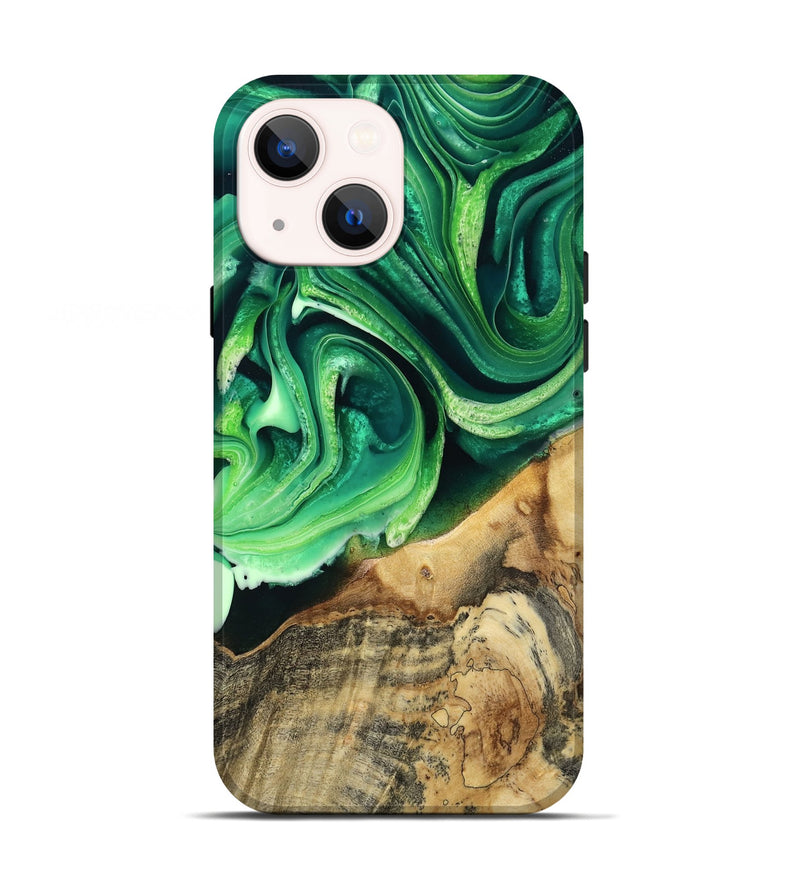 iPhone 13 Wood Live Edge Phone Case - Wade (Green, 801749)