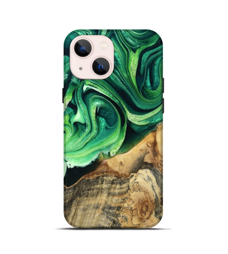 iPhone 13 mini Wood Live Edge Phone Case - Wade (Green, 801749)