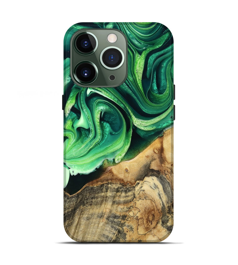iPhone 13 Pro Wood Live Edge Phone Case - Wade (Green, 801749)