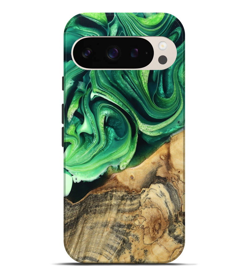 Pixel 9 Pro XL Wood Live Edge Phone Case - Wade (Green, 801749)