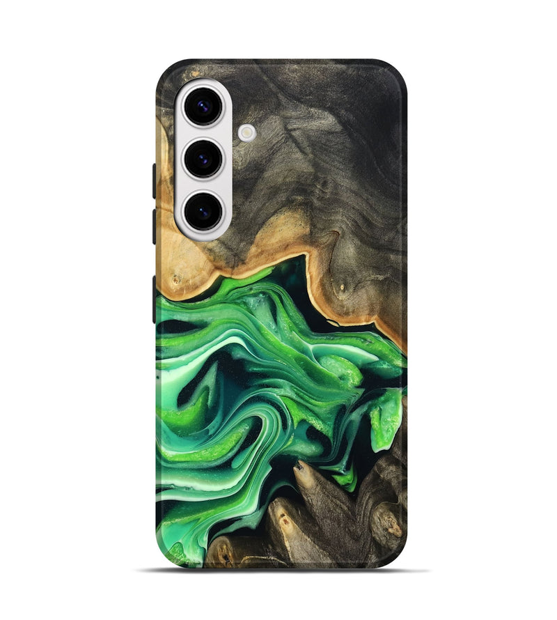Galaxy S25 Wood Live Edge Phone Case - Marques (Green, 801750)