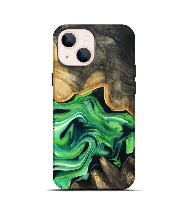 iPhone 13 mini Wood Live Edge Phone Case - Marques (Green, 801750)