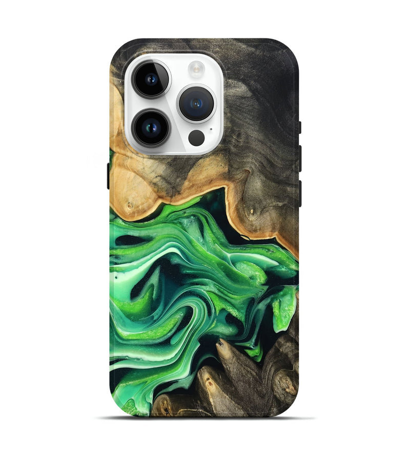iPhone 15 Pro Wood Live Edge Phone Case - Marques (Green, 801750)