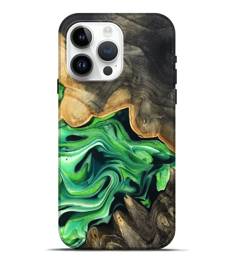 iPhone 15 Pro Max Wood Live Edge Phone Case - Marques (Green, 801750)