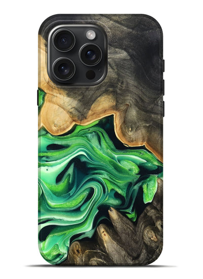 iPhone 16 Pro Max Wood Live Edge Phone Case - Marques (Green, 801750)