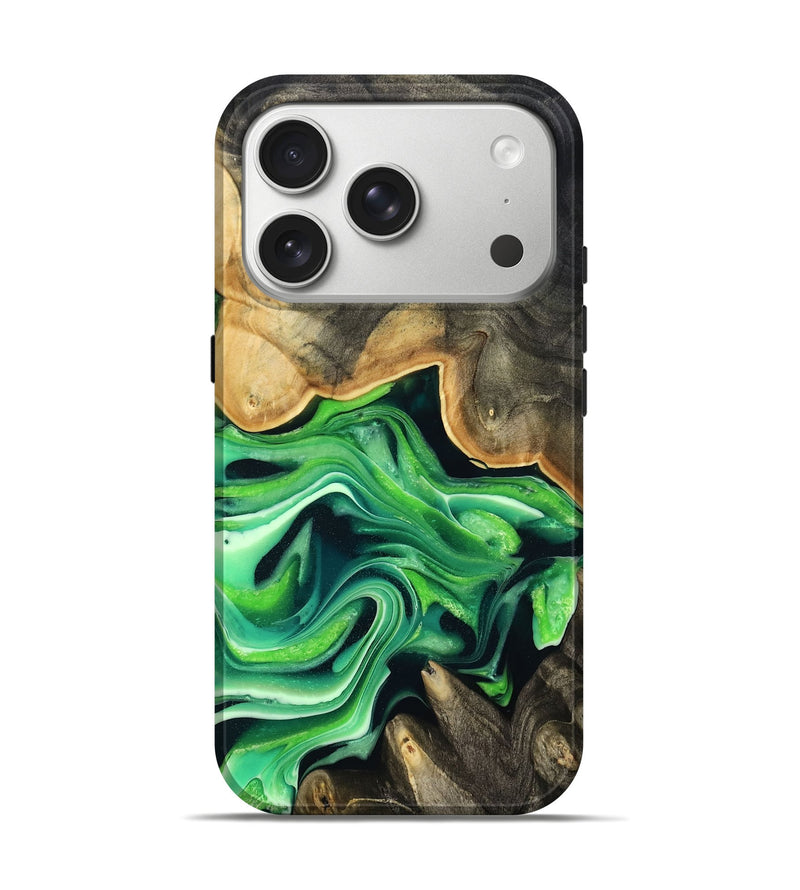 iPhone 17 Pro Wood Live Edge Phone Case - Marques (Green, 801750)