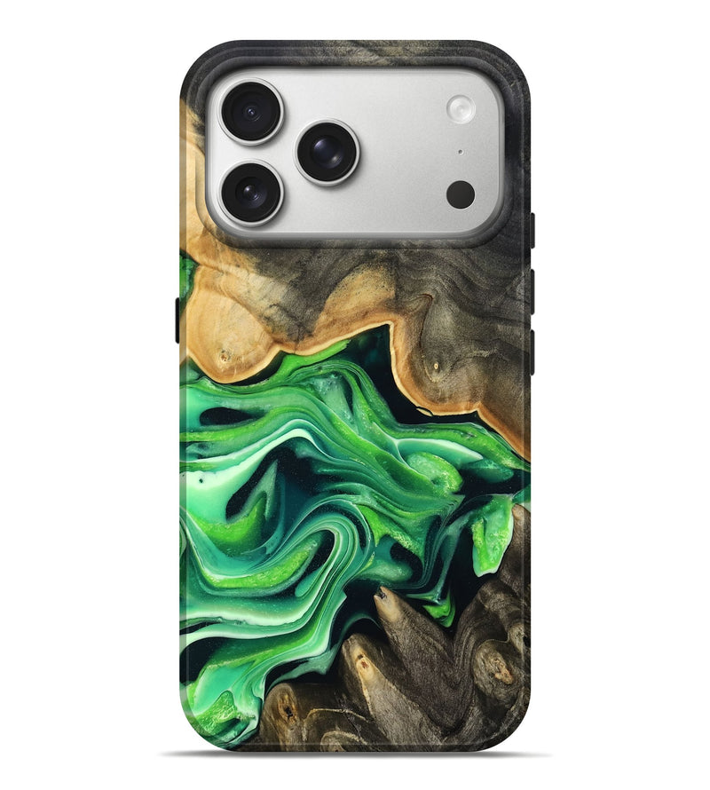 iPhone 17 Pro Max Wood Live Edge Phone Case - Marques (Green, 801750)