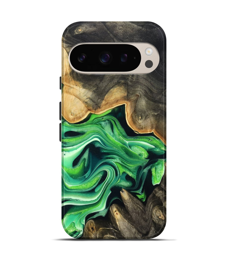 Pixel 9 Pro Wood Live Edge Phone Case - Marques (Green, 801750)