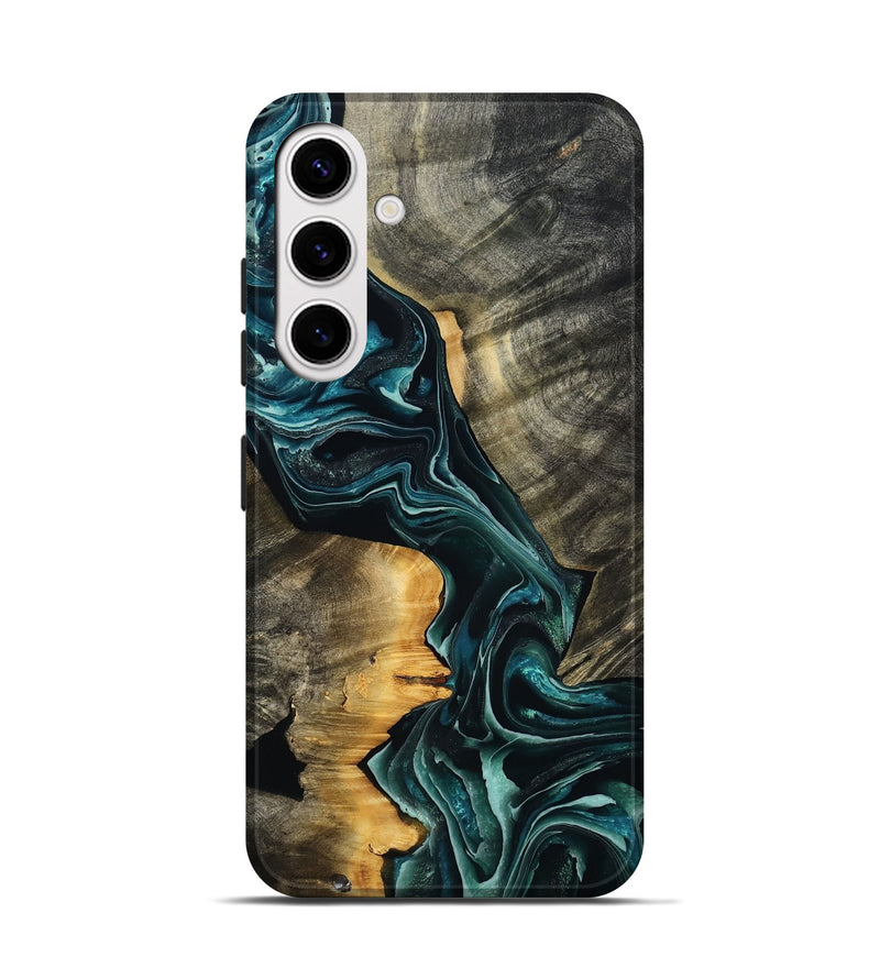 Galaxy S25 Wood Live Edge Phone Case - Misti (Blue, 801751)