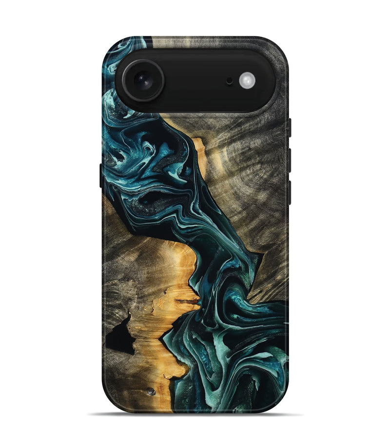 iPhone 17 Air Wood Live Edge Phone Case - Misti (Blue, 801751)