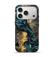 iPhone 17 Pro Wood Live Edge Phone Case - Misti (Blue, 801751)