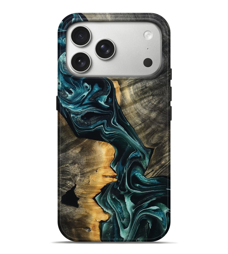 iPhone 17 Pro Max Wood Live Edge Phone Case - Misti (Blue, 801751)