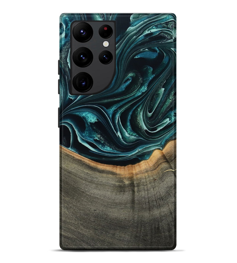 Galaxy S22 Ultra Wood Live Edge Phone Case - Birdie (Green, 801752)