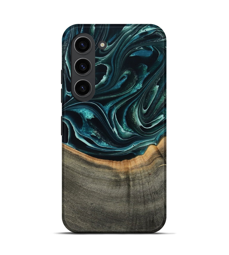Galaxy S23 Wood Live Edge Phone Case - Birdie (Green, 801752)