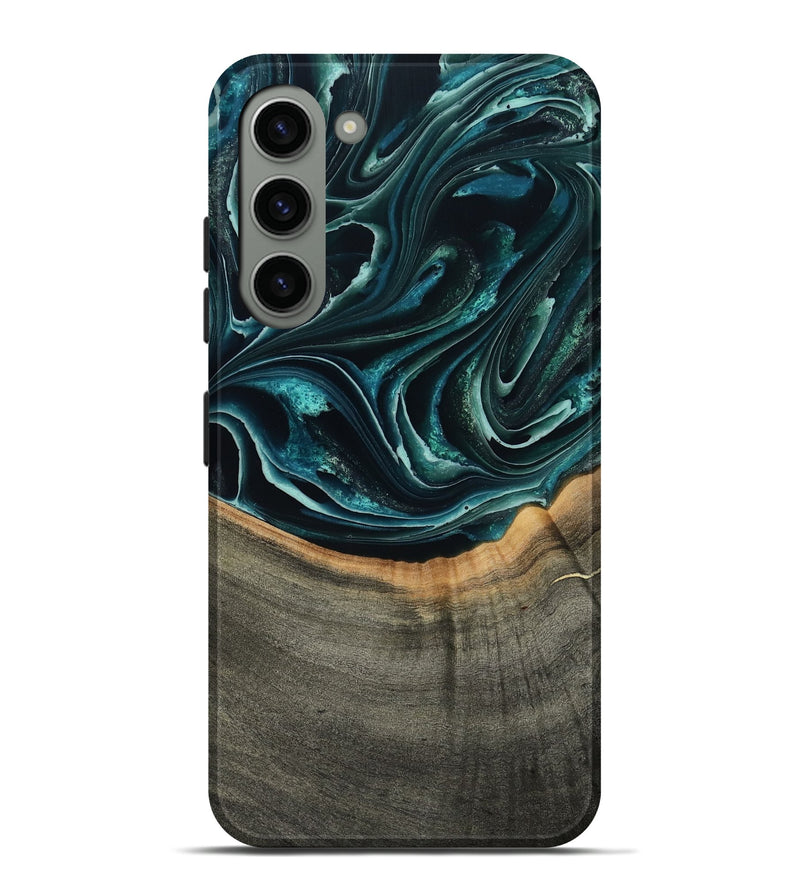 Galaxy S23 Plus Wood Live Edge Phone Case - Birdie (Green, 801752)
