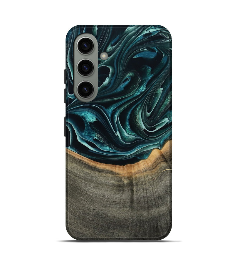 Galaxy S24 Wood Live Edge Phone Case - Birdie (Green, 801752)