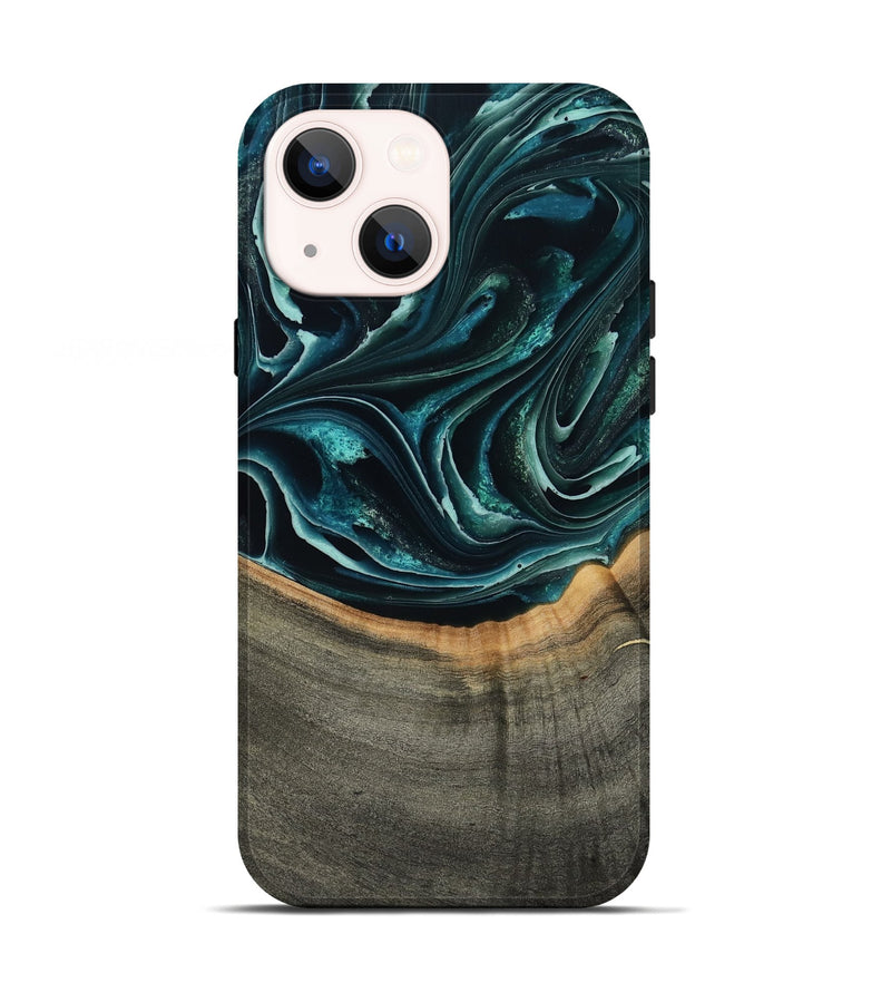 iPhone 13 Wood Live Edge Phone Case - Birdie (Green, 801752)
