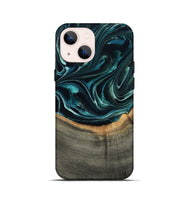 iPhone 13 mini Wood Live Edge Phone Case - Birdie (Green, 801752)