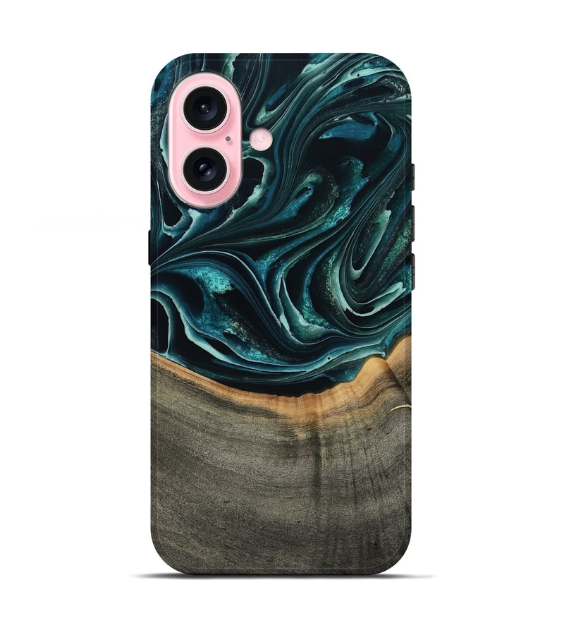 iPhone 17 Wood Live Edge Phone Case - Birdie (Green, 801752)