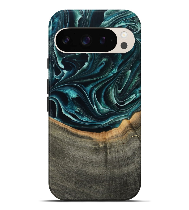 Pixel 9 Pro XL Wood Live Edge Phone Case - Birdie (Green, 801752)