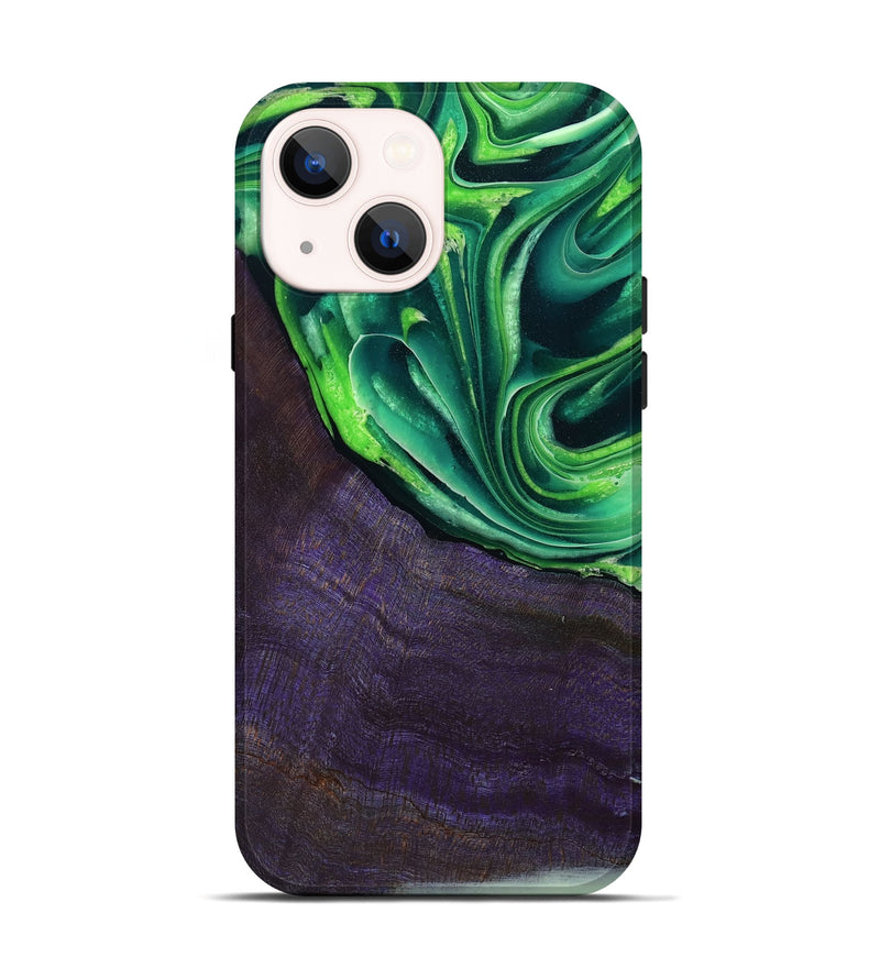 iPhone 14 Wood Live Edge Phone Case - Bjorn (Green, 801753)