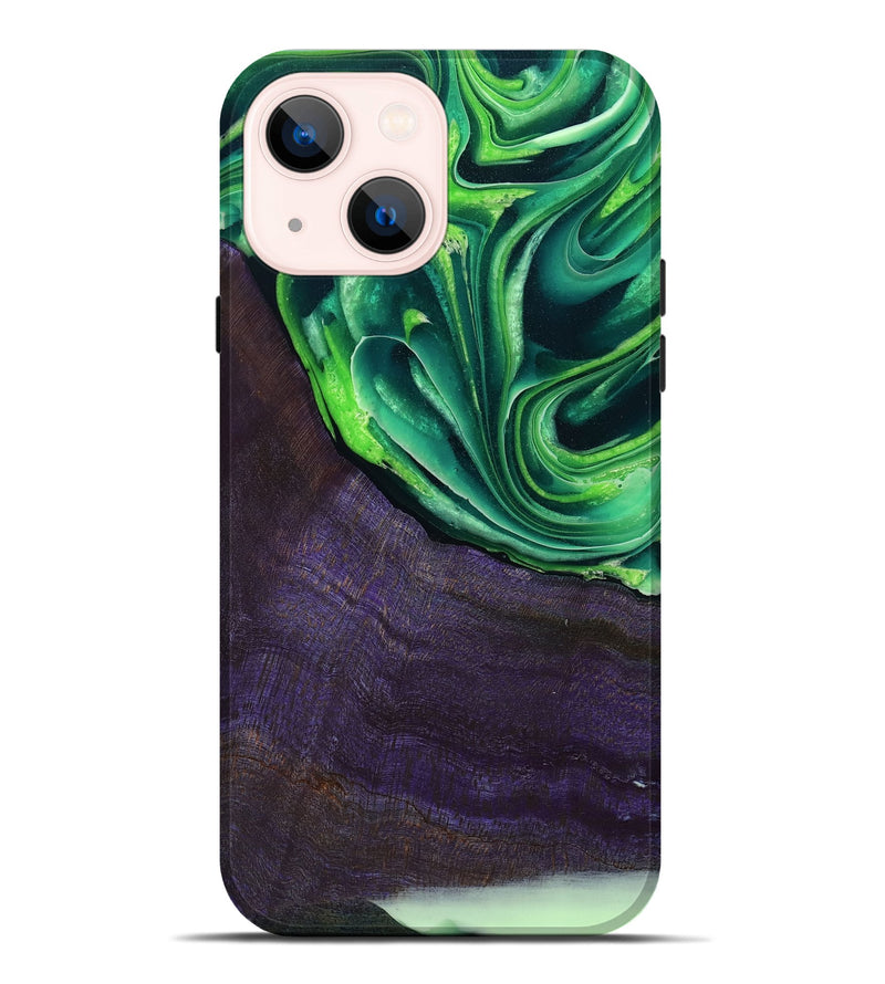iPhone 14 Plus Wood Live Edge Phone Case - Bjorn (Green, 801753)