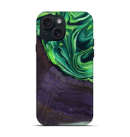 iPhone 15 Wood Live Edge Phone Case - Bjorn (Green, 801753)