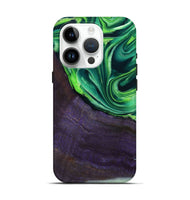 iPhone 15 Pro Wood Live Edge Phone Case - Bjorn (Green, 801753)