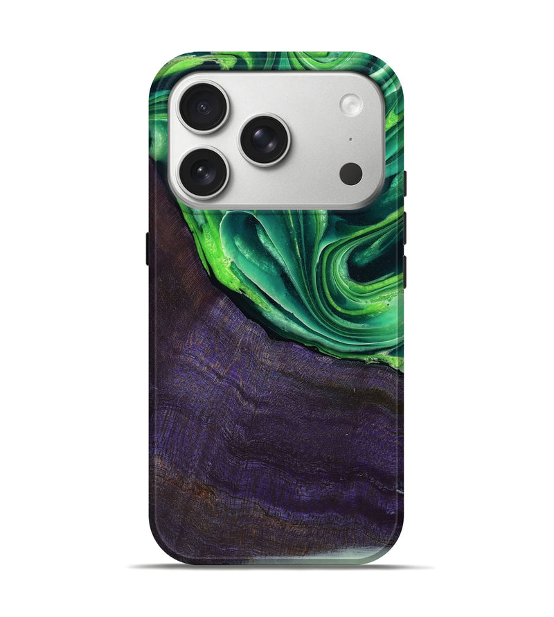 iPhone 17 Pro Wood Live Edge Phone Case - Bjorn (Green, 801753)