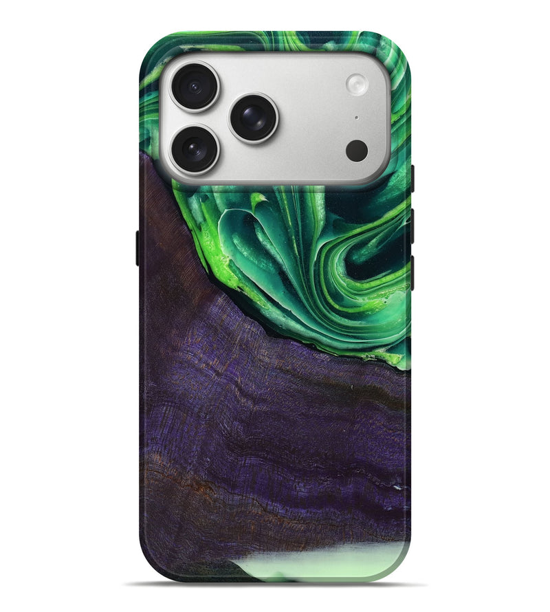 iPhone 17 Pro Max Wood Live Edge Phone Case - Bjorn (Green, 801753)