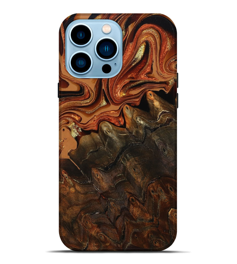 iPhone 14 Pro Max Wood Live Edge Phone Case - Kiana (Red, 801754)