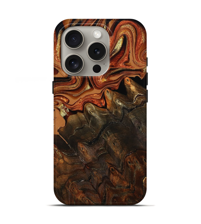 iPhone 16 Pro Wood Live Edge Phone Case - Kiana (Red, 801754)