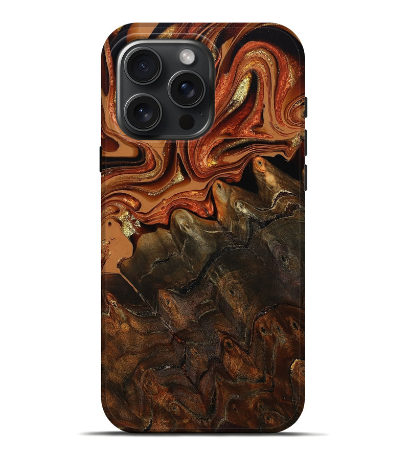 iPhone 16 Pro Max Wood Live Edge Phone Case - Kiana (Red, 801754)