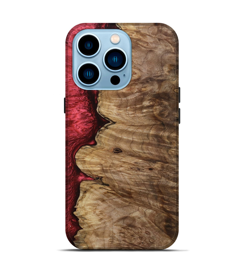iPhone 14 Pro Wood Live Edge Phone Case - Susanna (Red, 801755)
