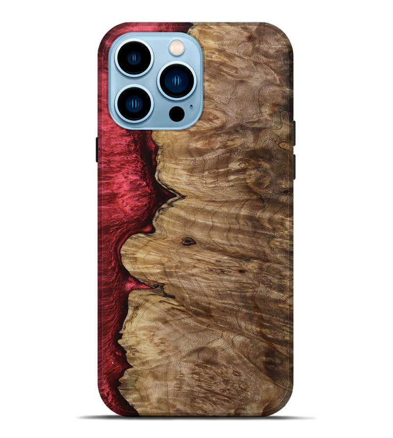 iPhone 14 Pro Max Wood Live Edge Phone Case - Susanna (Red, 801755)