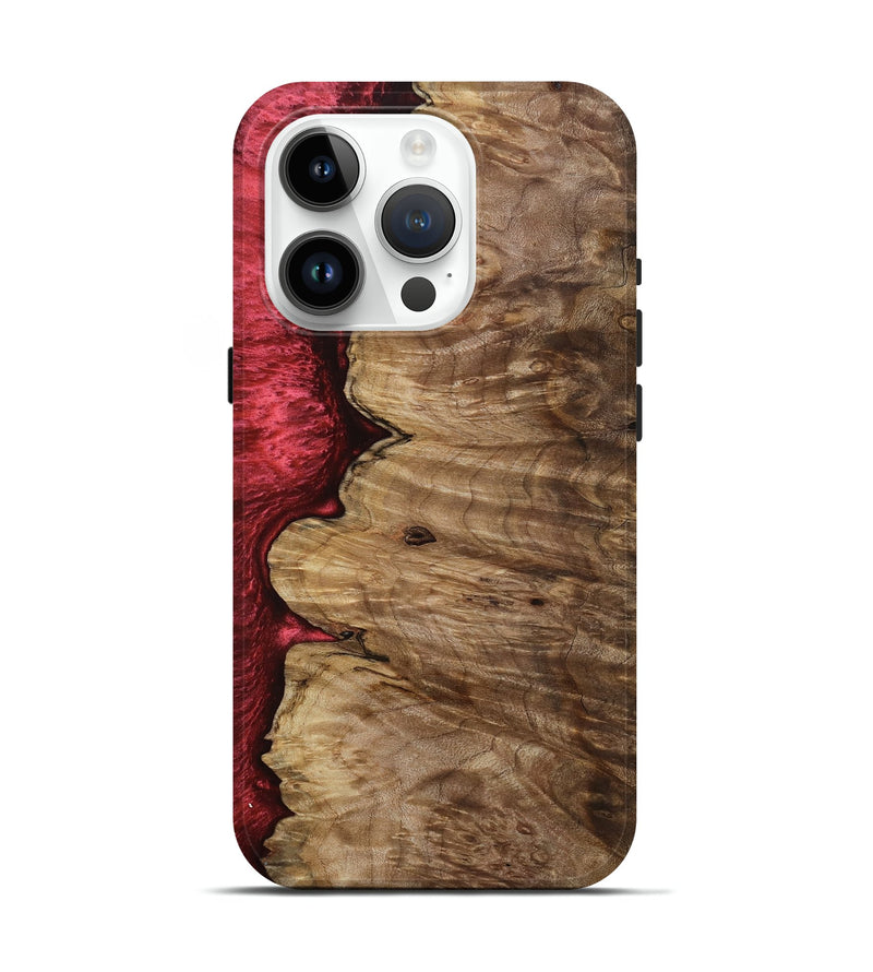 iPhone 15 Pro Wood Live Edge Phone Case - Susanna (Red, 801755)